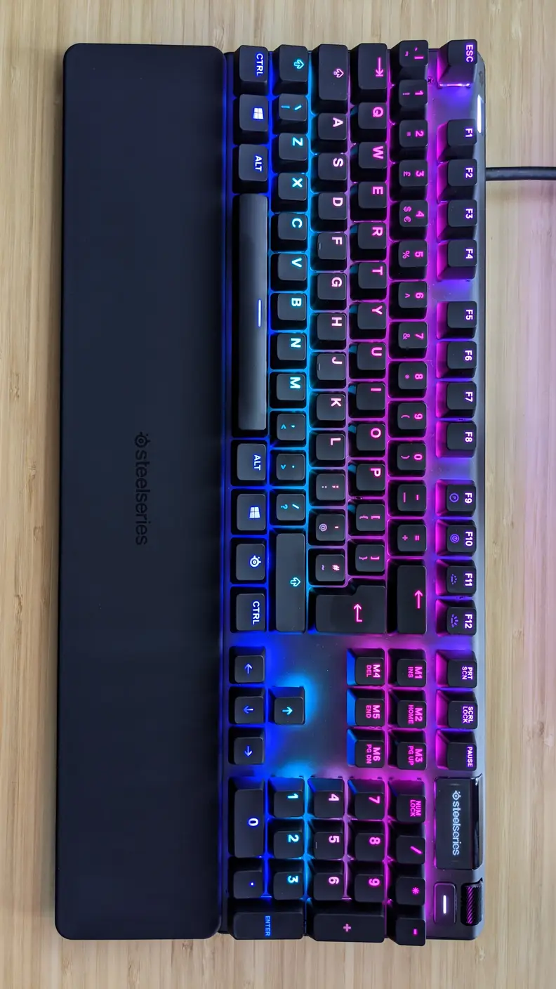 SteelSeries Apex Pro with full RGB lighting, the best gaming keyboard you can buy right now