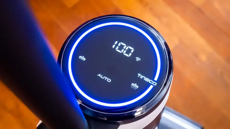The user interface lets you know if your floors are clean.