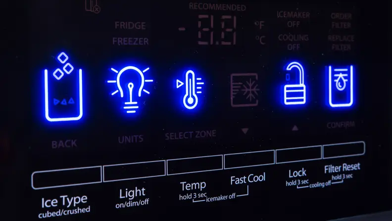 The control panel is clear and brightly lit