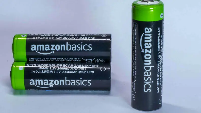 Amazon Basics rechargeable AA batteries.