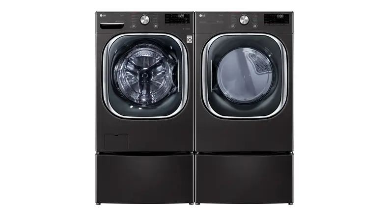 LG WM4500 ThinQ washer, paired with matching dryer