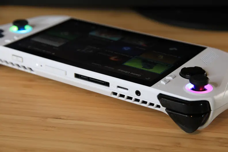 A close-up side shot of the Asus ROG Ally Z1.