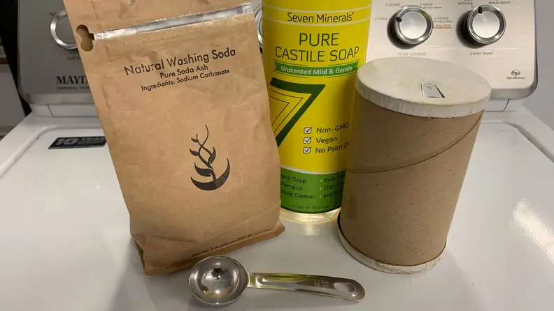 A simple DIY recipe that only called for washing soda, Castile soap, and salt