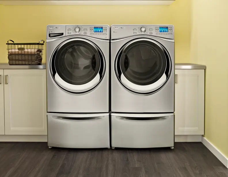 The Whirlpool Works with Nest smart laundry pair