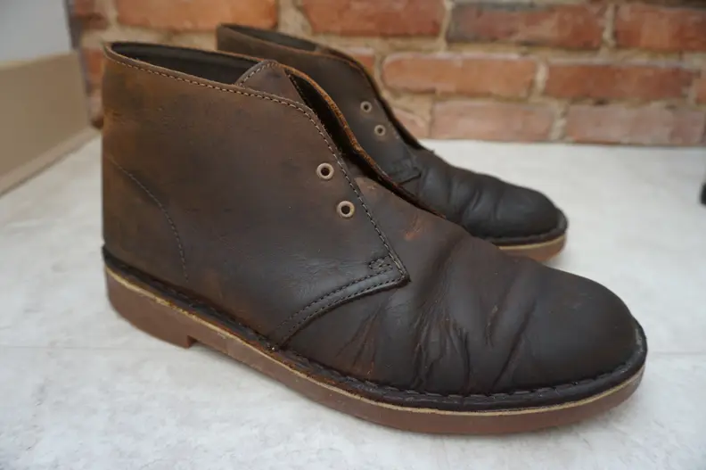 Leather boots after cleaning