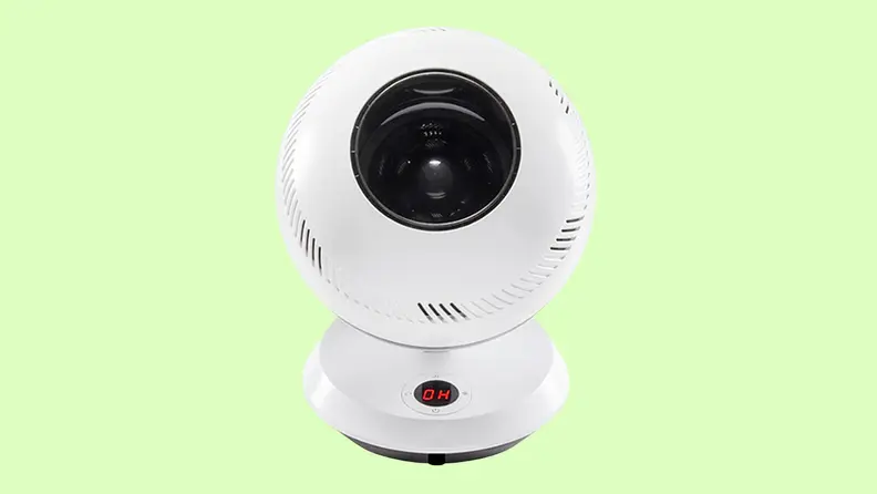A small fan appears on a green background.