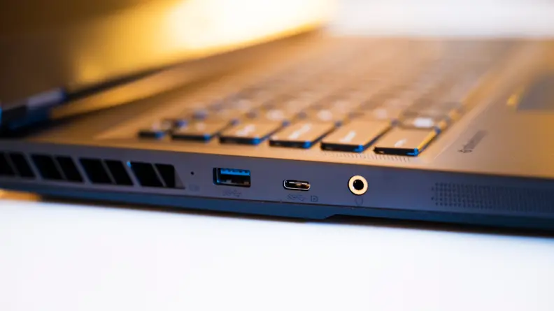 Closeup of side of laptop