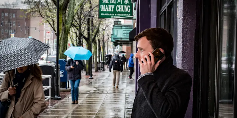 The Samsung Galaxy S8 in use