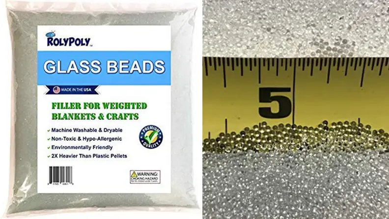 You can buy the glass beads they use in commercial weighted blankets.