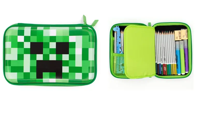 Green Minecraft themed pencil case.