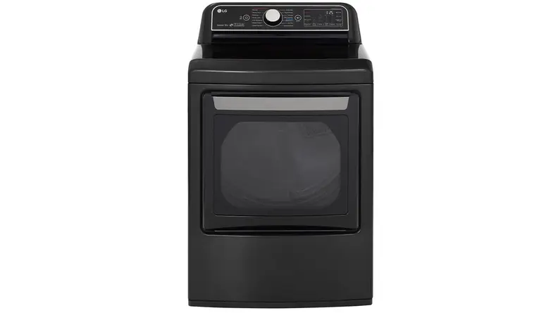 The LG DLEX7900BE dryer on a white background.