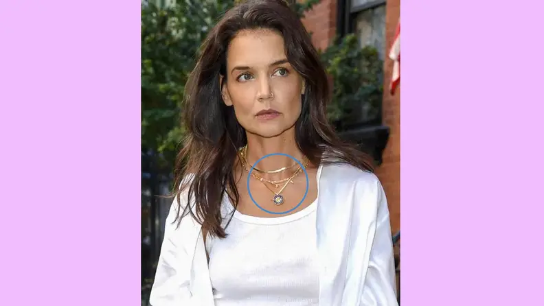 Katie Holmes in white shirt