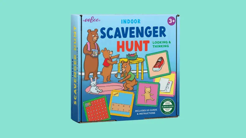The eeBoo Scavenger Hunt Indoor Game box set.