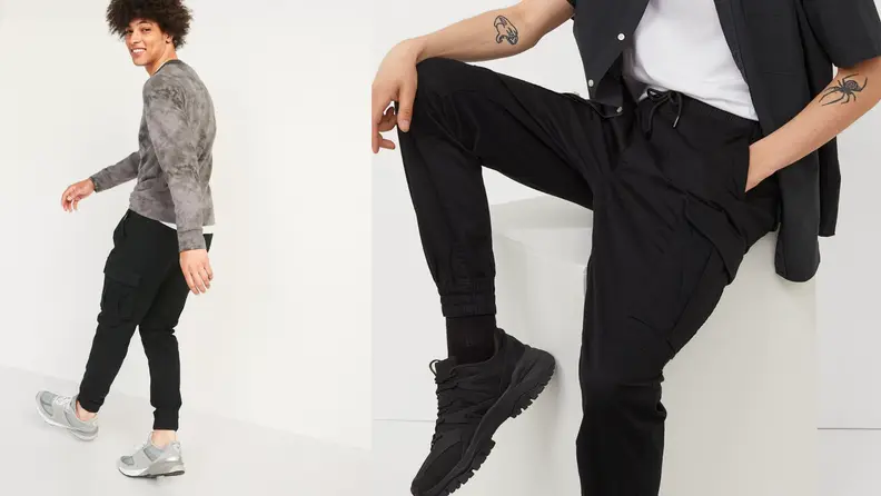 Models wearing black joggers.