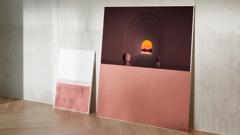 The 65-inch LG Objet TV artfully arranged in a room