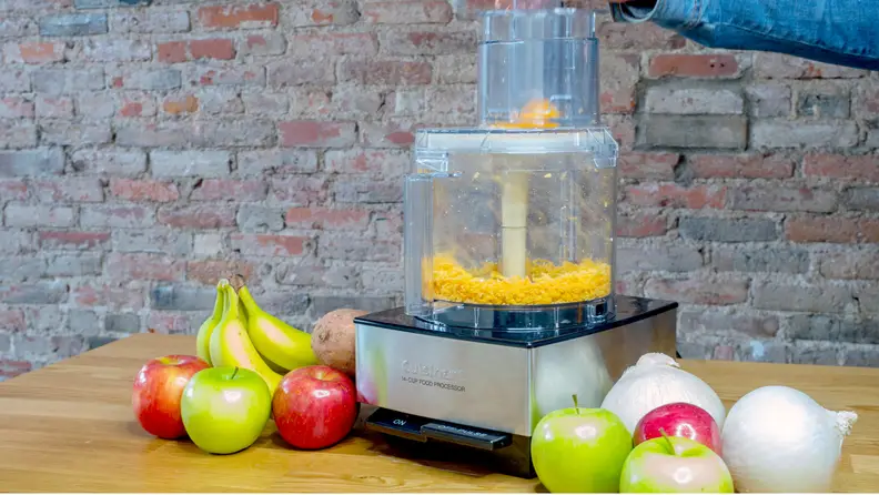 A food processor does many of the jobs of a stand mixer, but takes up less space.