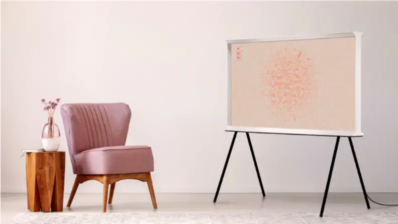 Samsung's Serif television puts an emphasis on design—in this case mid-century modern—as well as functionality.