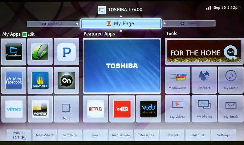 Toshiba 55L7400U Cloud Portal 2.0