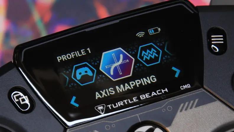Close-up of the controller screen.