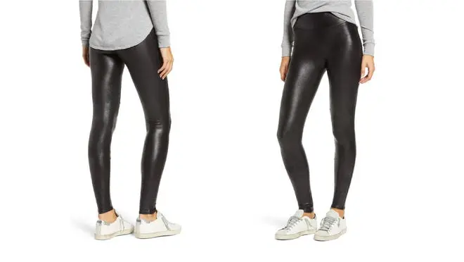 Black leather leggings