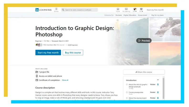 A snapshot of the LinkedIn Learning webpage.