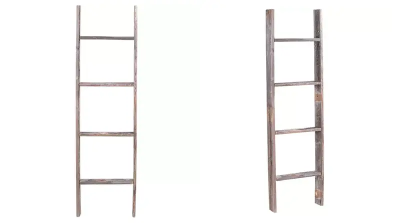 Wayfair Gracie Oaks Rustic Wood 4-Foot Blanket Ladder