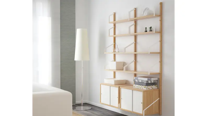 Don't ignore the walls when looking for storage—Ikea offers choices for wall storage