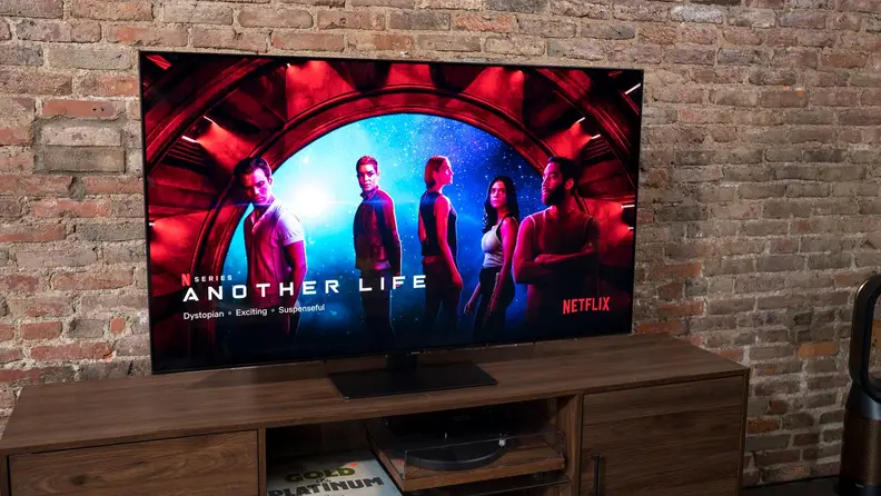 Samsung Q80A in a living room.