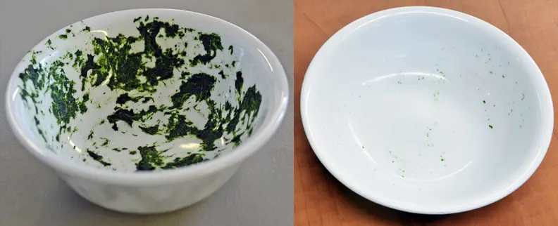 Each cycle left behind lots of spinach.