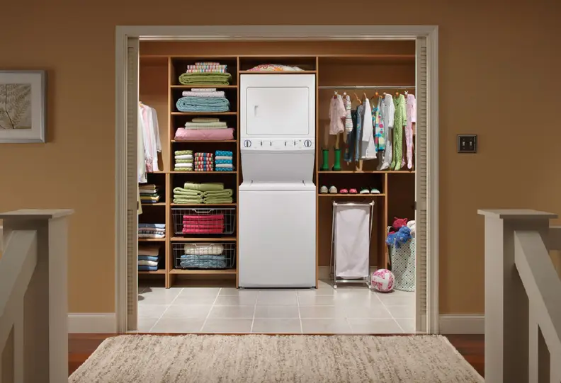 Frigidaire laundry center in closet