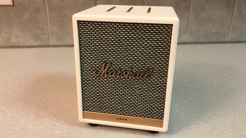 Front view of Marshall Uxbridge Voice on counter