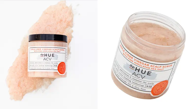 The dpHUE Apple Cider Vinegar Scalp Scrub.
