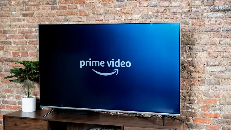 The Fire TV Omni displaying the launch screen for the Prime Video app