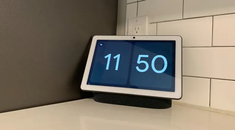 Google nest Hub Max on kitchen counter