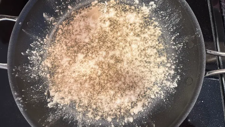 The Anolon X with flour and grease, evenly browned throughout