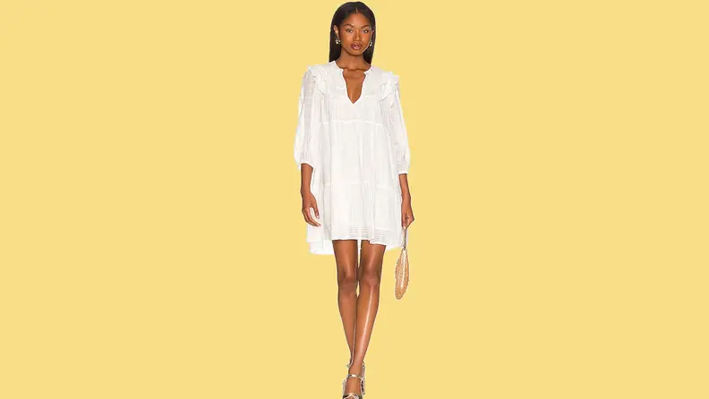 woman wearing white dress