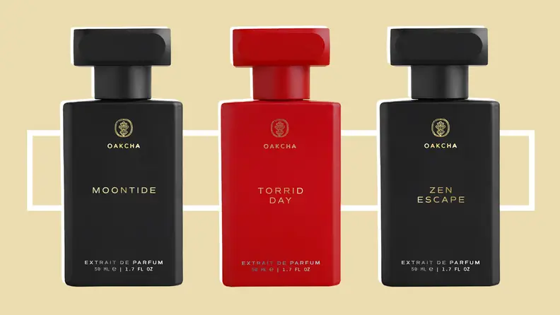 Three bottles of Oakcha perfume.