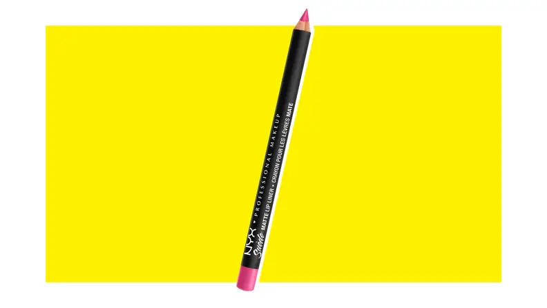 Single Suede Matte Lip Liner in hot pink shade.