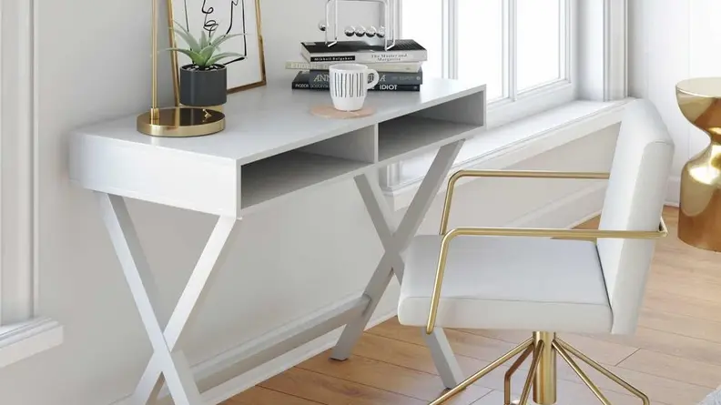 This sleek desk is perfect for a contemporary office.