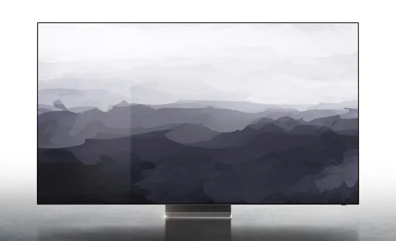 The Samsung S95C QD-OLED TV displaying mock content