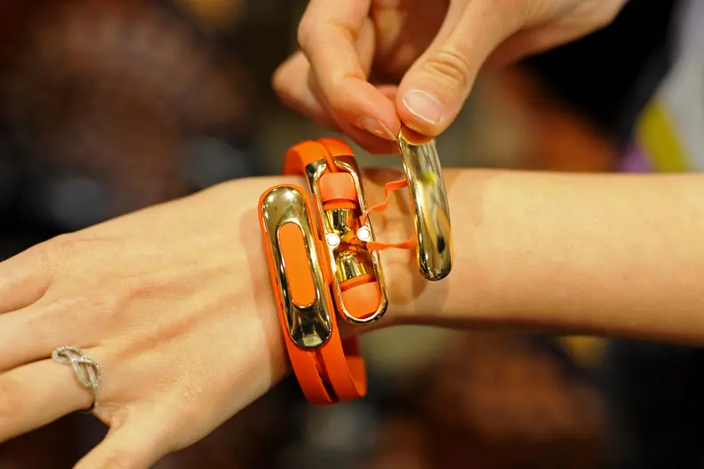 No one would guess that this suave bracelet hides bluetooth earbuds.