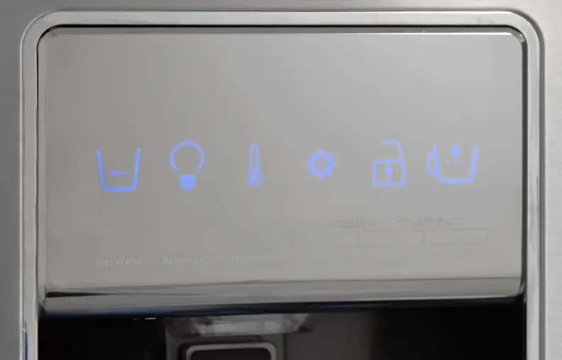 The Kenmore 72383's touch screen controls work fine, but are very reflective.