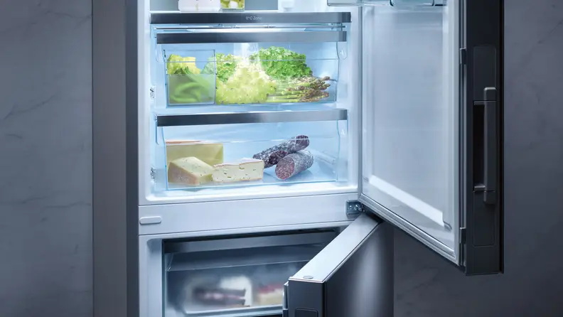 An open refrigerator