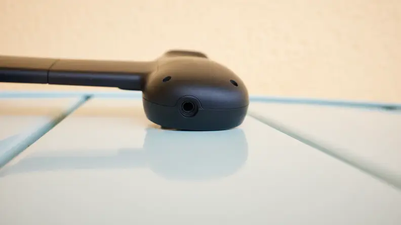 The bottom of the left side of the Backbone, where the 3.5mm headphone jack is housed.