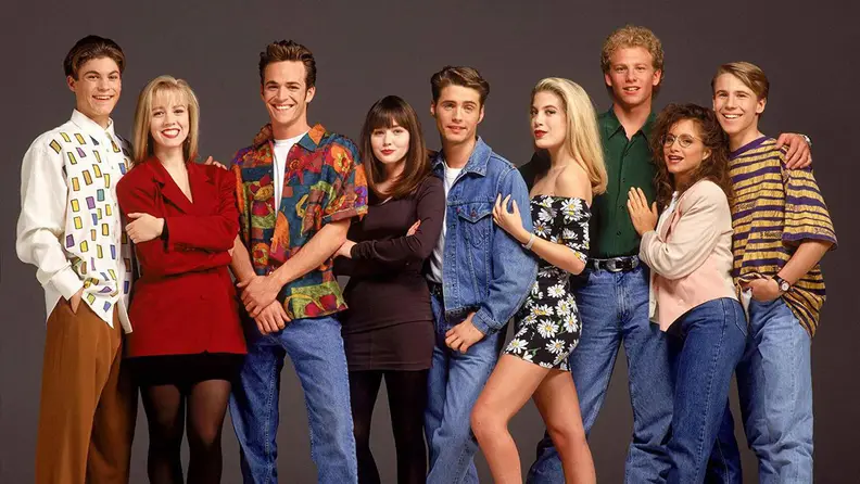 The cast of "Beverly Hills 90210,"