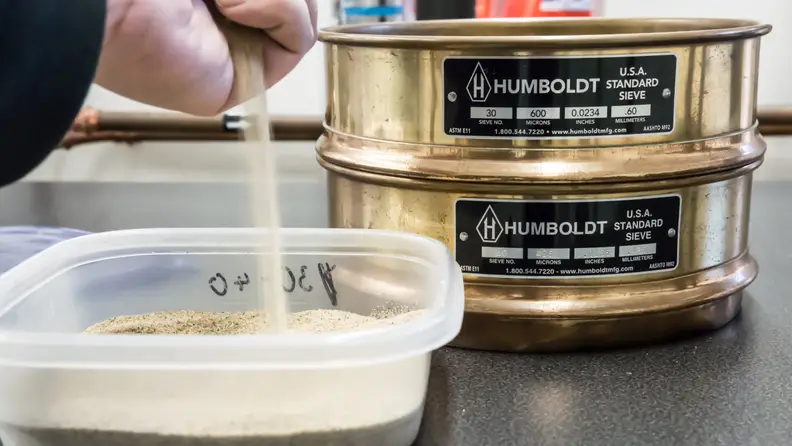 The sand we used for cordless vacuum testing involved sieving the sand to a specific grain size.