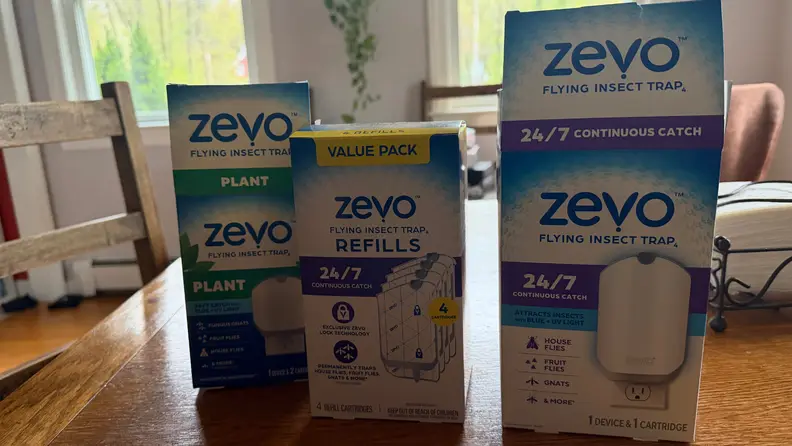Three boxes sit on a table