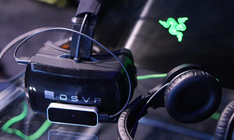 Razer paired the OSVR with the Leap Motion controller for VR and headphones for a fully immersive experience.