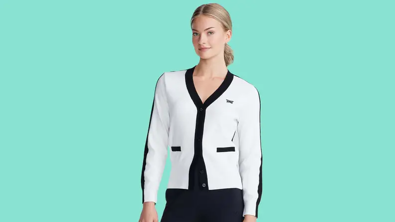 woman wearing white and black cardigan