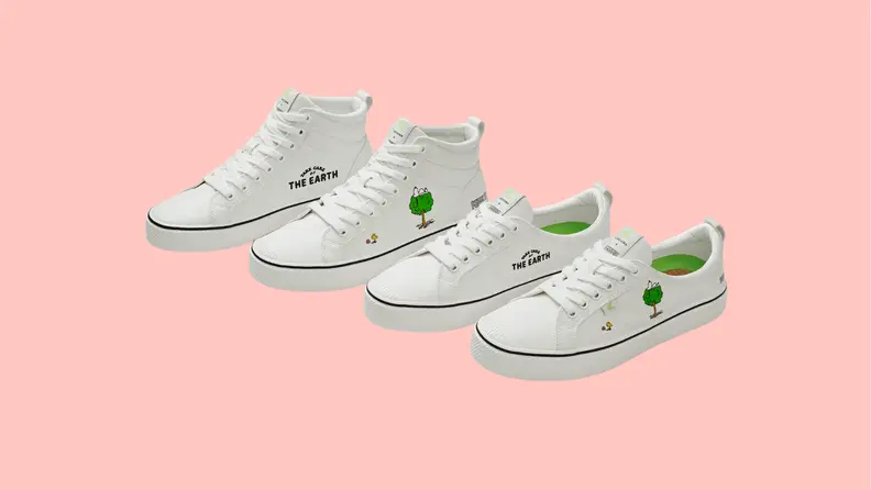 Two different pairs of Cariuma sneakers, one high-top and one regular.